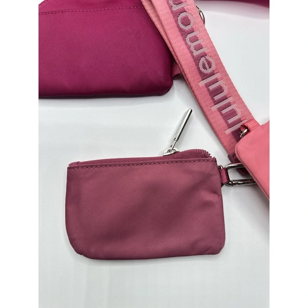Lululemon Pink Belt Bag Pouch Wristlet Accessories Lot of 4 Clean Cute